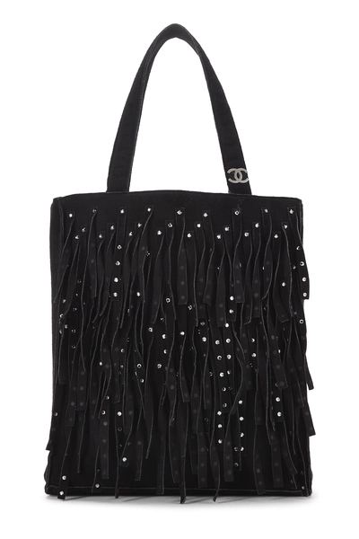 Chanel Black Suede Fringe Handbag Mini