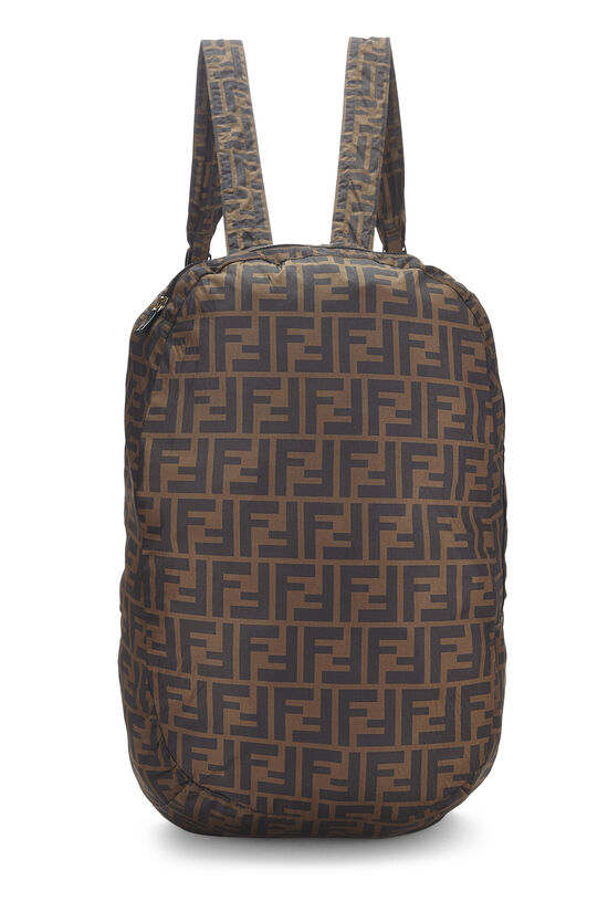 Fendi Brown Zucca Nylon Packable Backpack QBB04G210B000