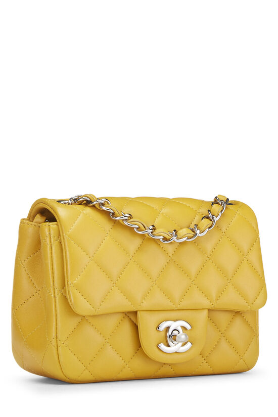 Yellow Quilted Lambskin Classic Square Flap Mini, , large image number 1