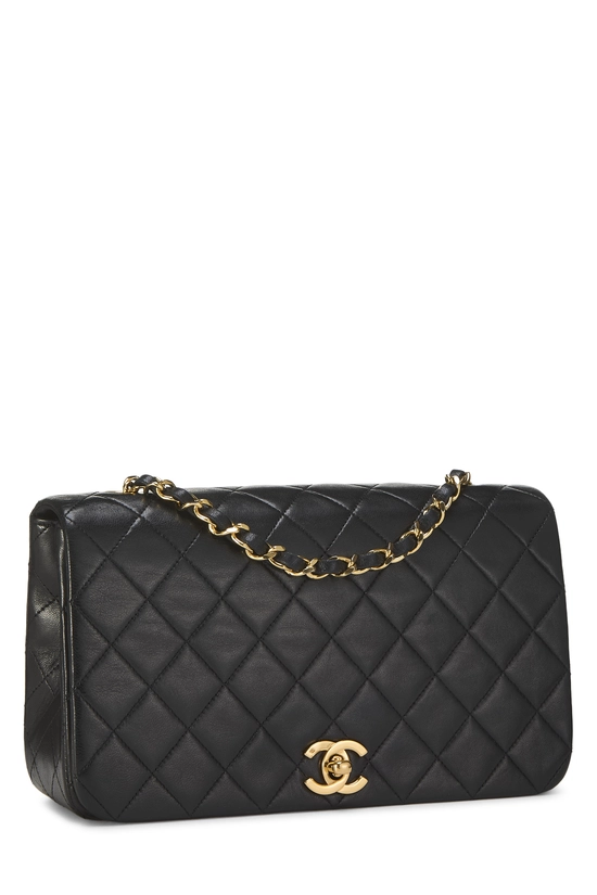 Black Quilted Lambskin Full Flap Small, , large image number 1