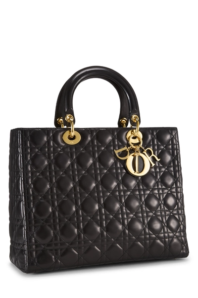 Christian Dior Black Cannage Quilted Lambskin Lady Dior Large — photo 2