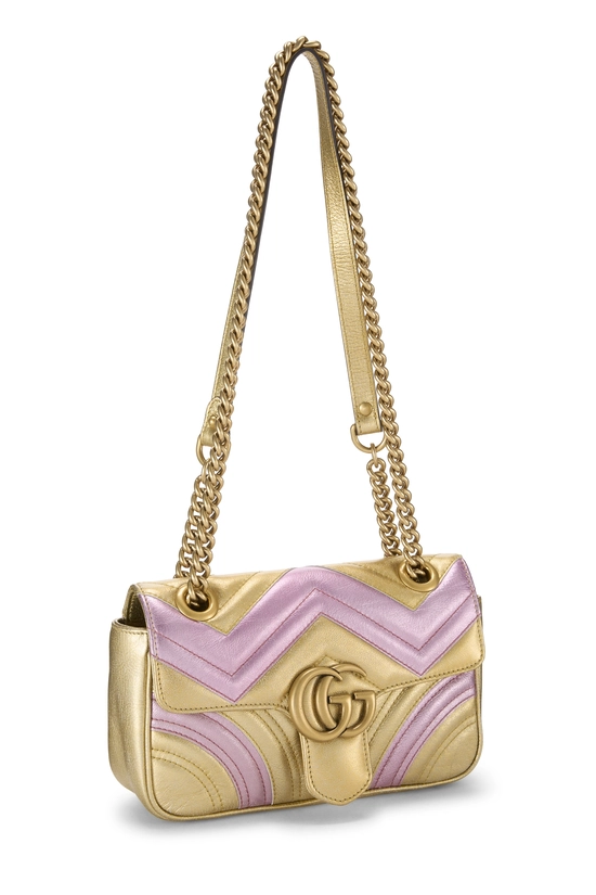 Metallic Gold GG Marmont Shoulder Bag Mini, , large image number 1