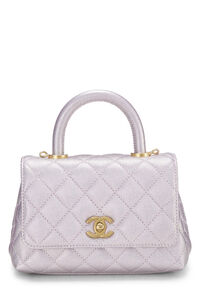 Pink Quilted Caviar Coco Handle Bag Mini