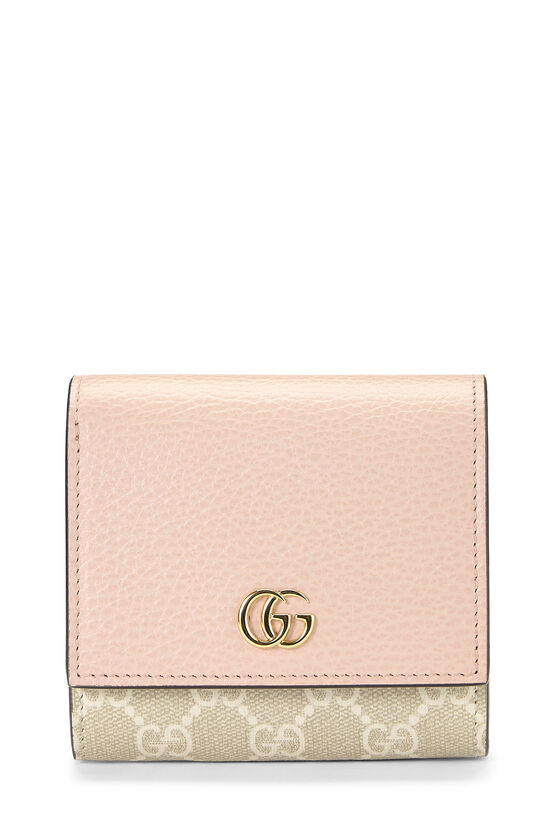 Pink GG Supreme Marmont Compact Wallet, , large image number 0