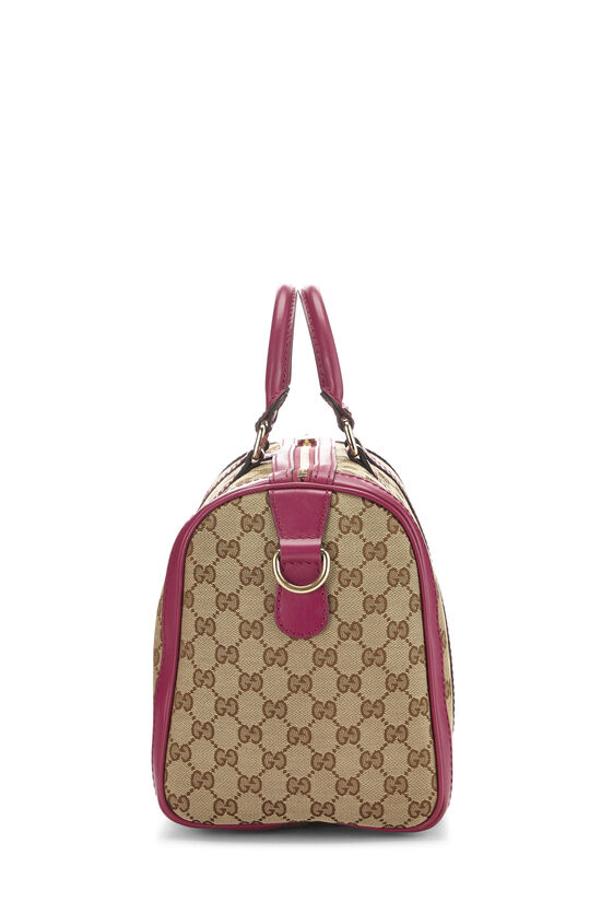 Gucci, Pre-Loved Pink Original GG Canvas Boston Handbag, Pink