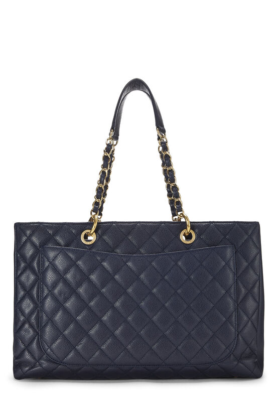 Navy Quilted Caviar Grand Shopping Tote (GST) XL , , large image number 3