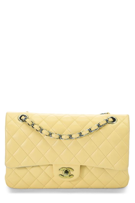Yellow Quilted Lambskin Classic Double Flap Medium, , large image number 0
