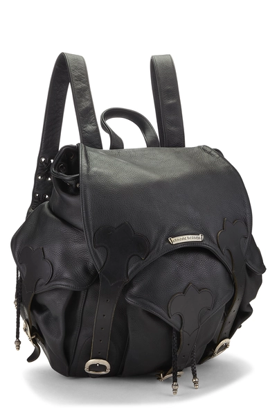 Black Leather Gunslinger Backpack, , large