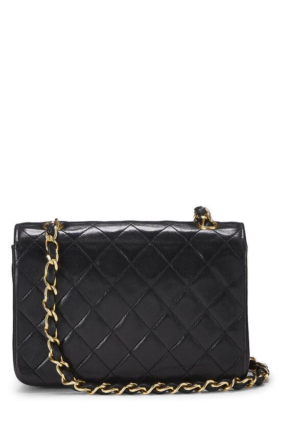 Black Quilted Lambskin Circle Lock Half Flap Mini, , large image number 3