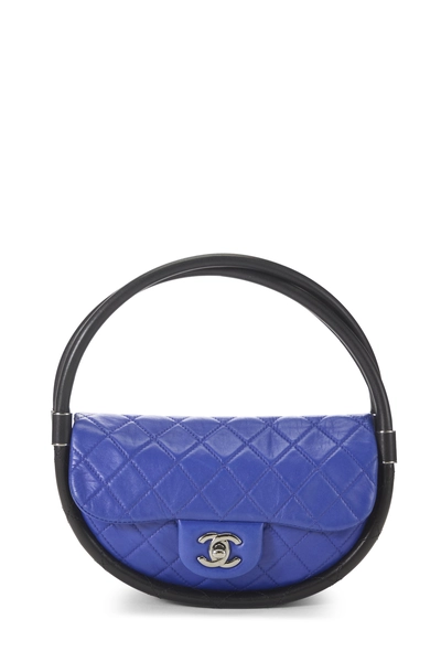 Chanel Blue Quilted Lambskin Hula Hoop Bag Mini