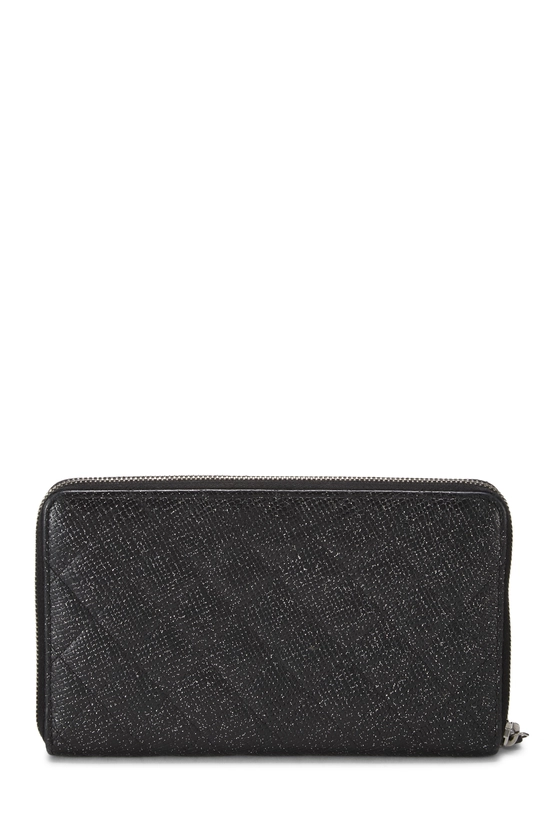 Pre-Owned Black Quilted Caviar Zip Around Organizer Wallet