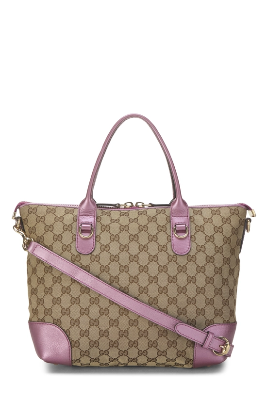 Pink Original GG Canvas Heart Bit Zip Tote, , large image number 3