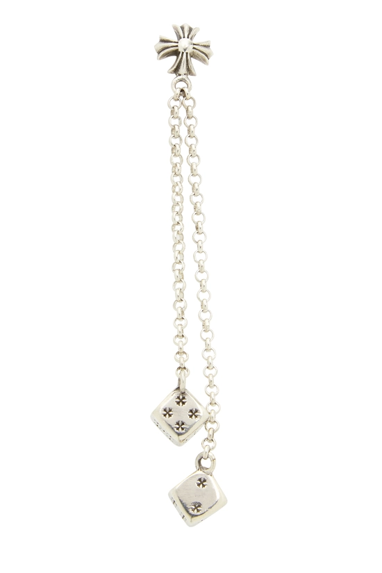 Silver Double Dice Drop Earrings, , large image number 0