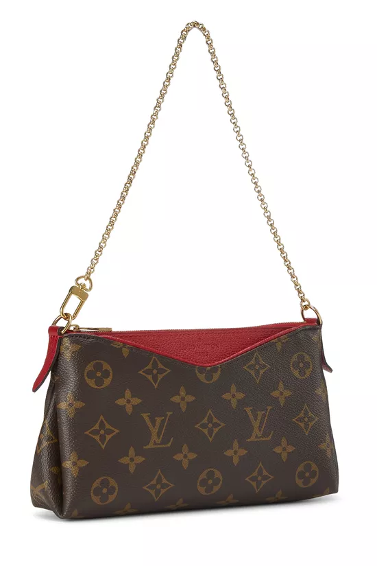 Red Monogram Canvas Pallas Clutch, , large image number 1