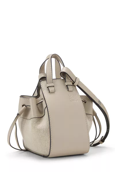 Grey Canvas Hammock Drawstring Bag Mini, , large