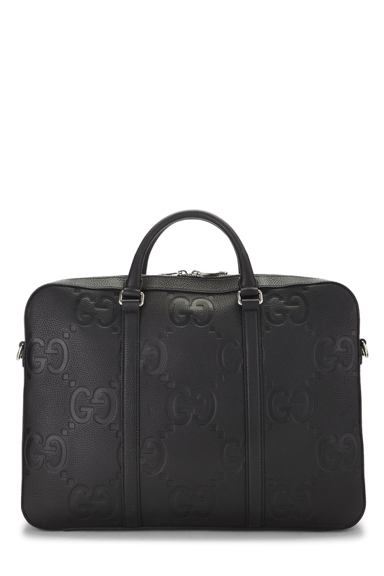 Black Jumbo GG Leather Briefcase, , large image number 0