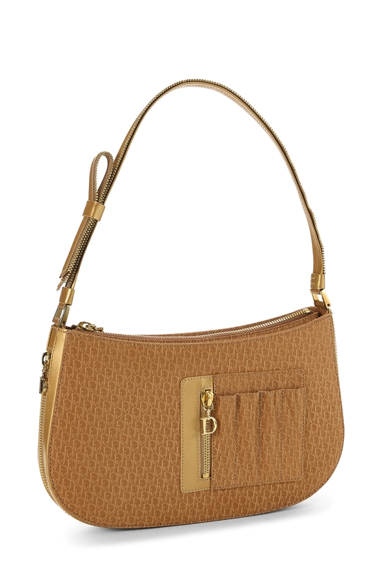Brown Suede Satchel Shoulder Bag, , large image number 1