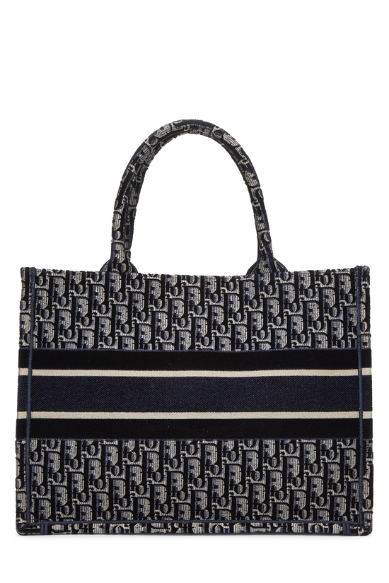 Navy Embroidered Canvas Book Tote Medium, , large image number 3