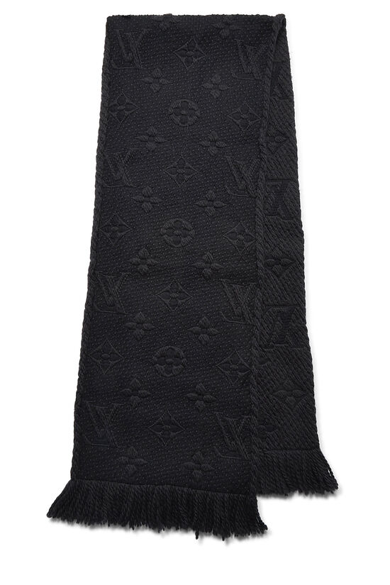 Black Wool Logomania Scarf, , large image number 1