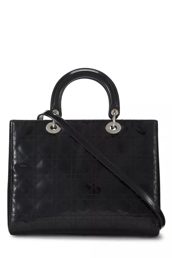 Black Cannage Patent Leather Lady Dior Large, , large image number 3