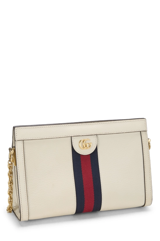 White Leather Ophidia Shoulder Bag Small, , large image number 1
