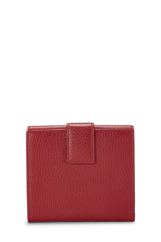 Red Grained Leather GG French Flap Wallet , , large image number 3