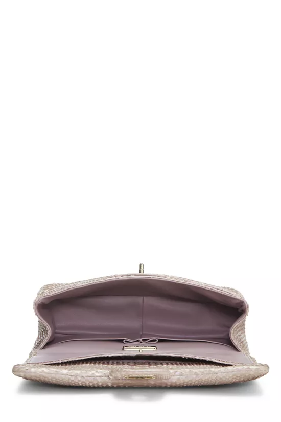 Iridescent Pink Python Classic Double Flap Jumbo, , large image number 5