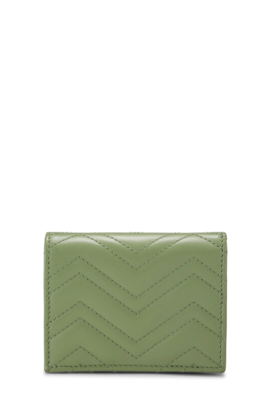 Green Leather GG Marmont Compact Wallet, , large image number 2