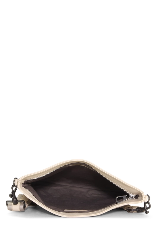 White Intrecciato Flat Messenger Bag, , large image number 5