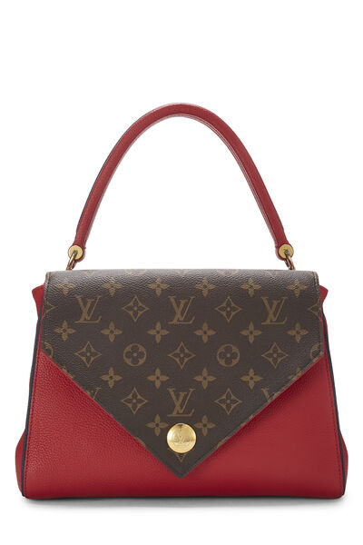 Red Monogram Leather Double V Bag