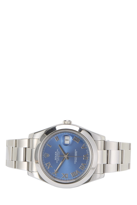 Blue Dial Stainless Steel Roman Datejust 126300 40mm, , large image number 2