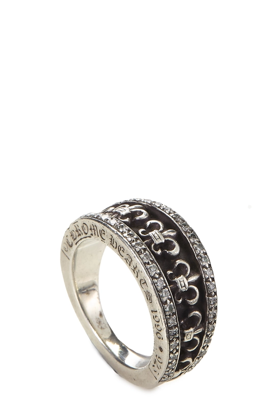 Sterling Silver Diamond Fleur-de-lis Band, , large image number 0