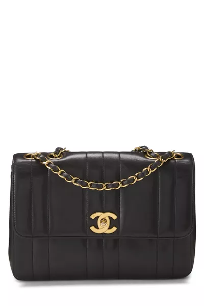 Chanel Black Lambskin Vertical Flap Small