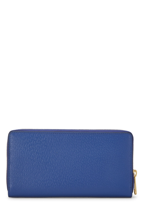 Blue Leather Interlocking GG Zip Around Wallet, , large image number 2