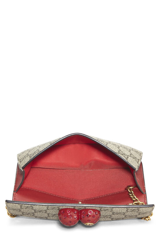 Red Original GG Supreme Canvas Cherry Convertible Clutch Mini, , large image number 5