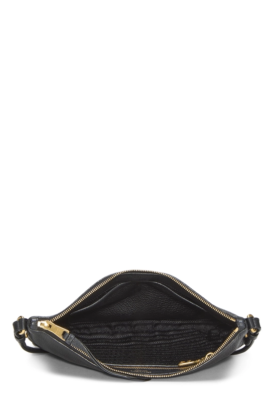Black Vitello Daino Crossbody Bag, , large image number 5