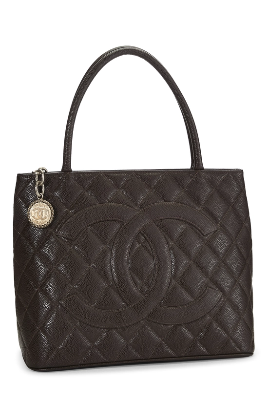 Brown Quilted Caviar Medallion Tote, , large image number 1