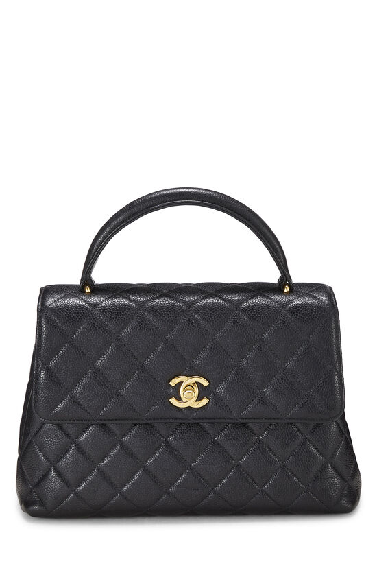 Chanel Black Quilted Caviar Kelly Small Q6B0G60FKH016