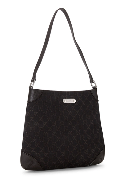 Brown GG Canvas Shoulder Bag, , large