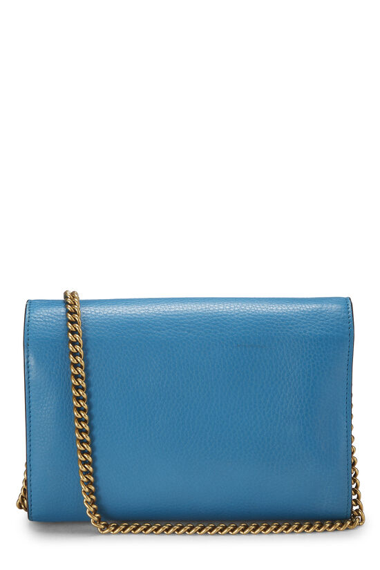 Blue Leather GG Marmont Wallet On Chain (WOC) Mini, , large image number 3