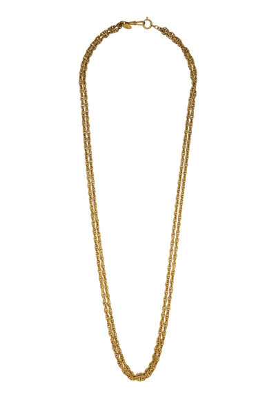 Gold Double Strand Long Necklace
