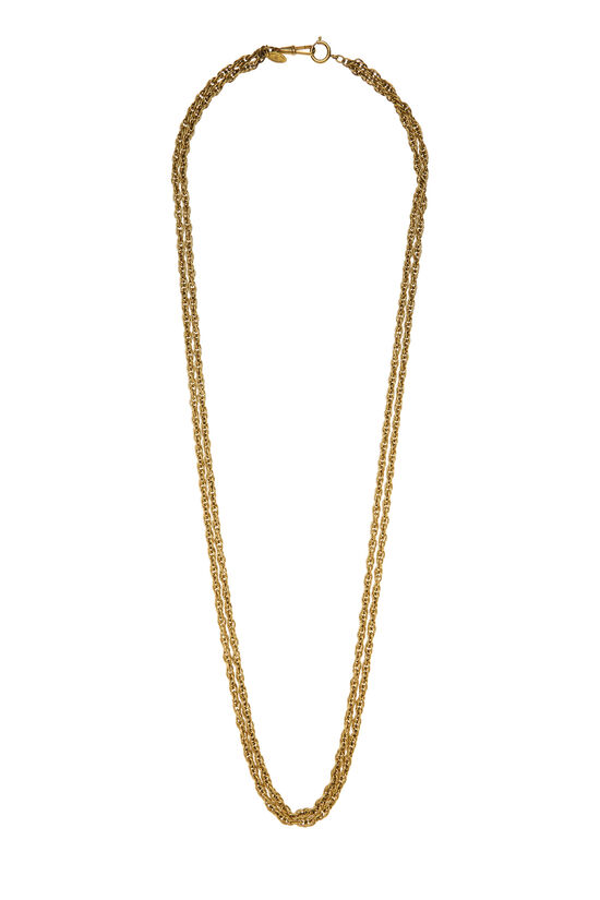 Gold Double Strand Long Necklace, , large image number 0