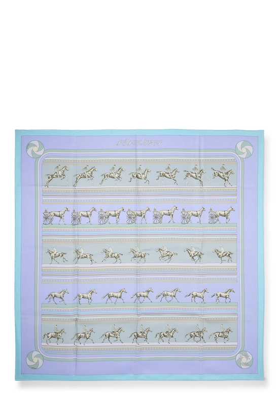 Purple & Multicolor 'Sequences' Silk Scarf 90, , large image number 0