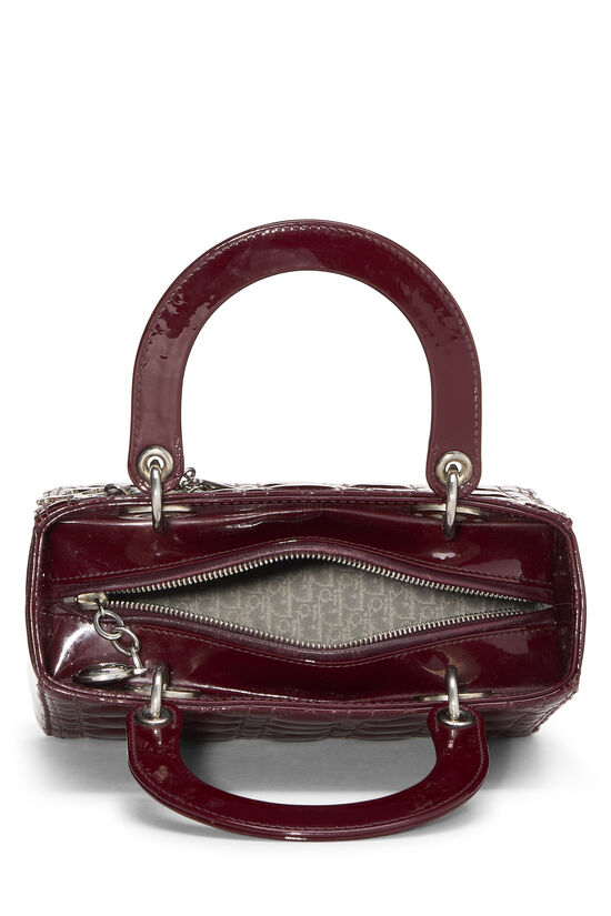 Burgundy Cannage Patent Leather Lady Dior Medium, , large image number 5