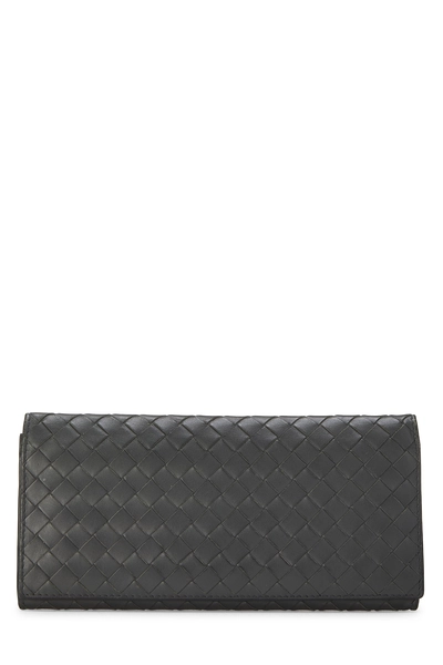 Grey Intrecciato Long Wallet