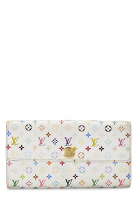 Takashi Murakami x Louis Vuitton White Monogram Multicolore Porte-Monnaie  Viennois Wallet QJA0FBWKWB002