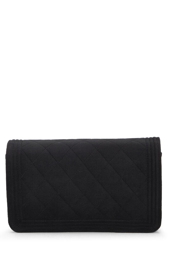 CHANEL Lambskin Quilted Boy Wallet On Chain WOC Black 1296681