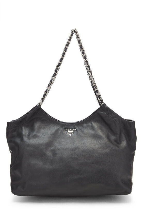 Black Calfskin Chain Handle Tote, , large image number 0