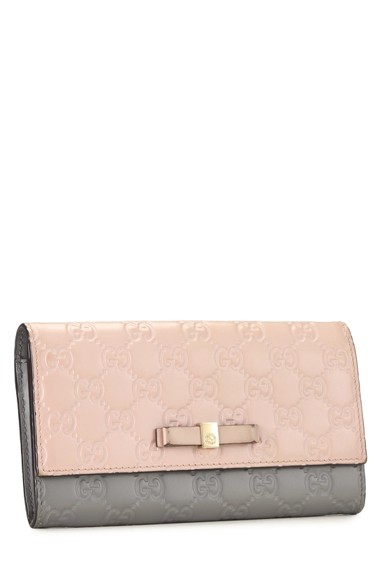 Pink & Grey Guccissima Bow Wallet, , large image number 1