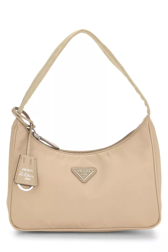 Beige Tessuto Re-Edition 2000 Hobo Mini, , large image number 0